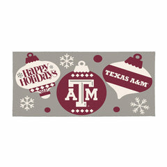 Texas A&M Holiday Flocked Coir Sassafras Switch Mat, 22"x10", Collegiate