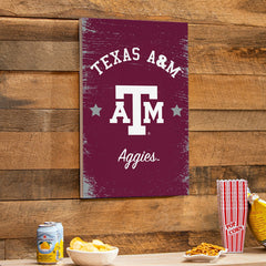 Texas A&M Wood Wall Sign, 16x24, Collegiate, Home