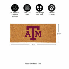 Texas A&M Extra Large Full Color Coir Mat, 60"x24", Collegiate