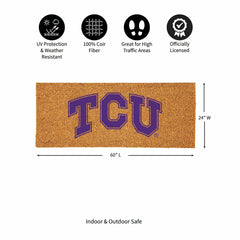 Texas Christian University Extra Large Full Color Coir Mat, 60"x24", Collegiate