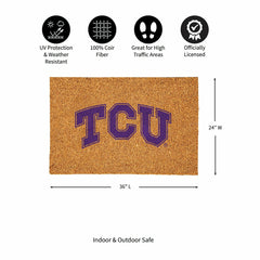 Texas Christian University Large Full Color Coir Mat, 36"x24", Collegiate
