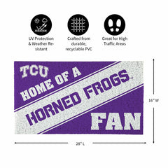 Texas Christian University, PVC Mat COLOR, Home of a Fan, Collegiate