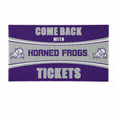 28" x 16" PVC Trapper Mat, Come Back with Tickets, Texas Christian Uni, Collegiate