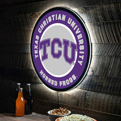 LED Wall Decor, Round, Texas Christian University, Collegiate, Home