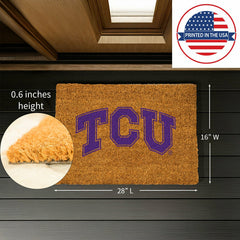 Coir Mat, 16"x28", Texas Christian University, Collegiate