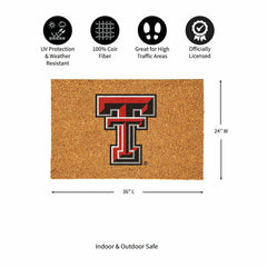 Texas Tech University Large Full Color Coir Mat, 36"x24", Collegiate