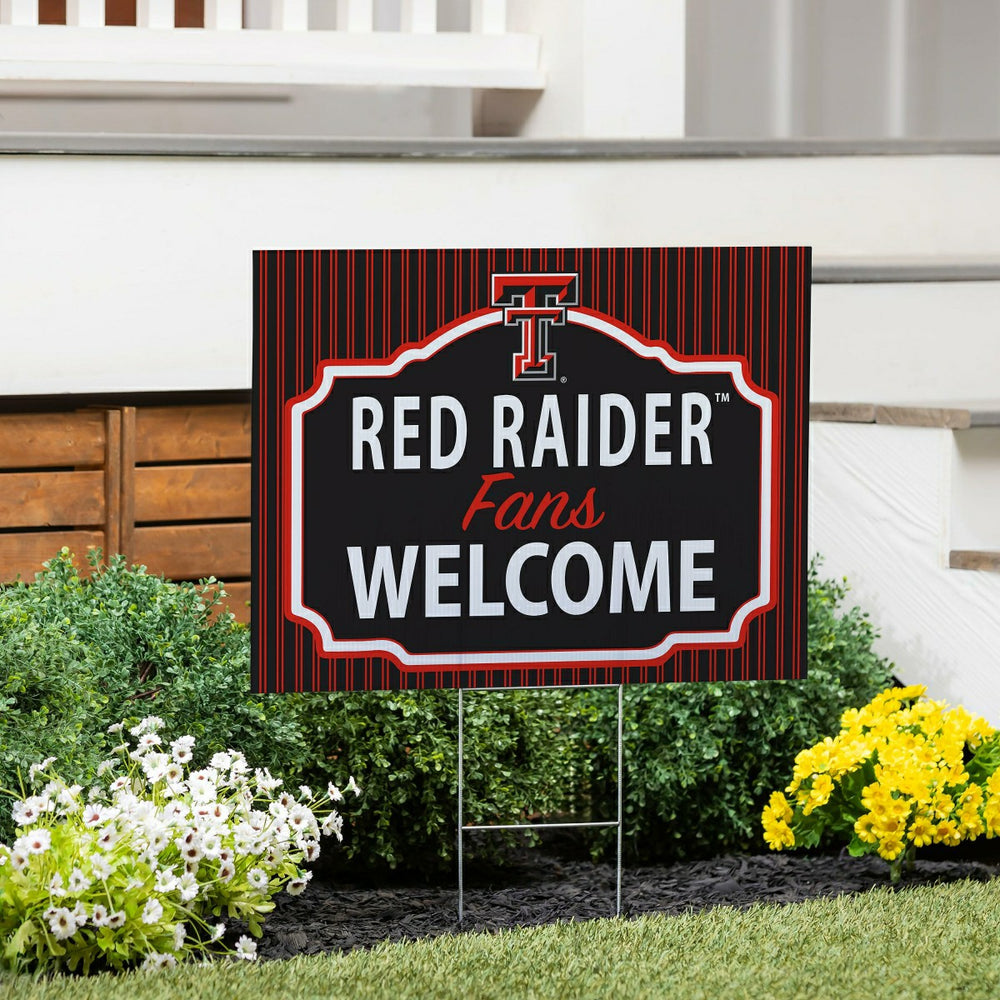Texas Tech University Coroplast Yard Sign, "Fans Welcome", Collegiate, Home