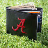 University of Alabama Black Bi-Fold Embroidered Wallet w/ RFID Blocking, Collegiate, Home