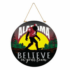 University of Alabama Bigfoot Round Door Décor with Hanging Rope, 18x1, Collegiate, Home
