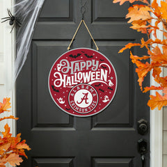 University of Alabama Halloween Round Door Décor with Hanging Rope, 18, Collegiate, Home