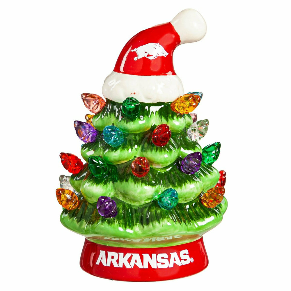 4" Mini LED Tabletop Christmas Tree, Set of 2, University of Arkansas, Collegiate, Home
