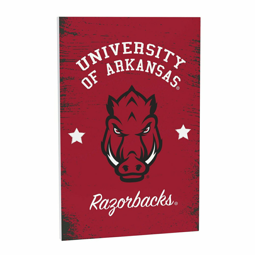 University of Arkansas Wood Wall Sign, 16x24, Collegiate, Home