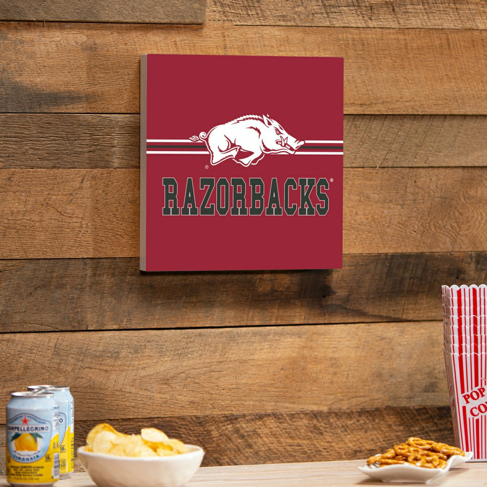 University of Arkansas Wood Wall Sign, 12x12, Collegiate, Home