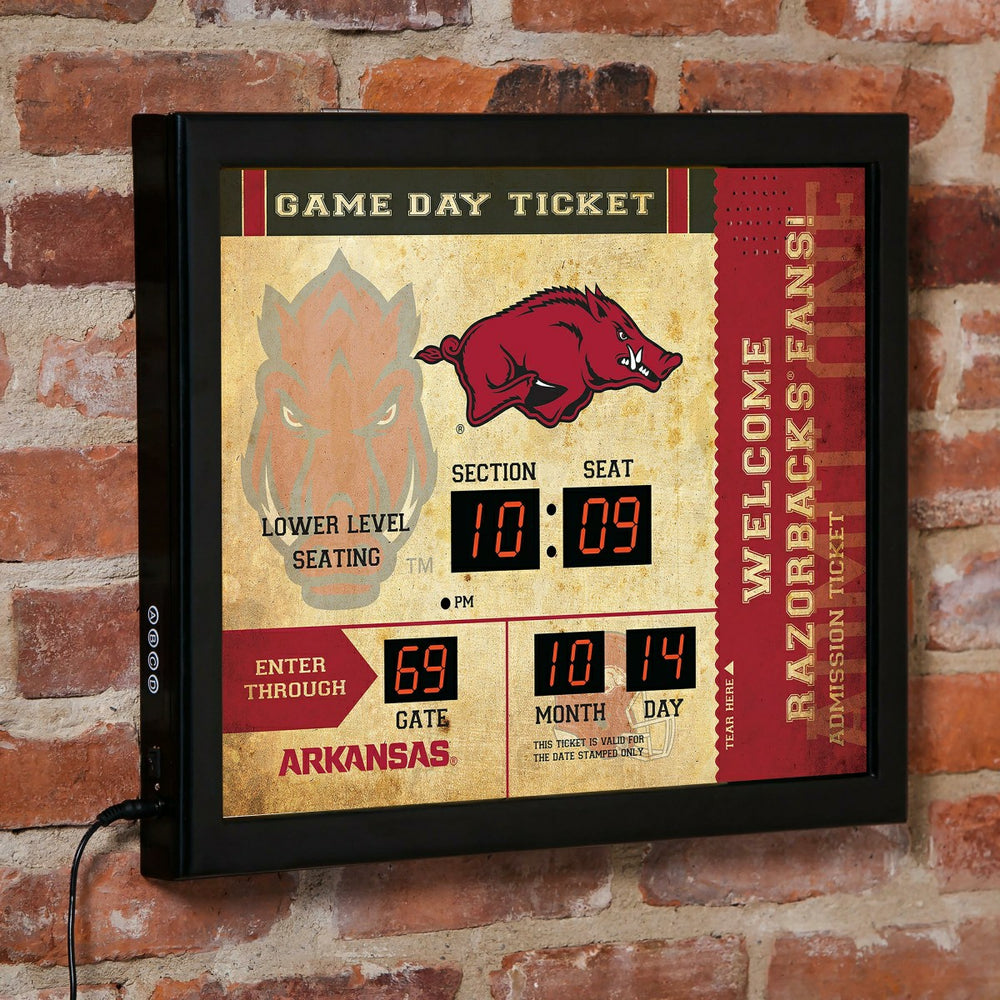 Scoreboard Wall Clock, Arkansas, Collegiate, Home