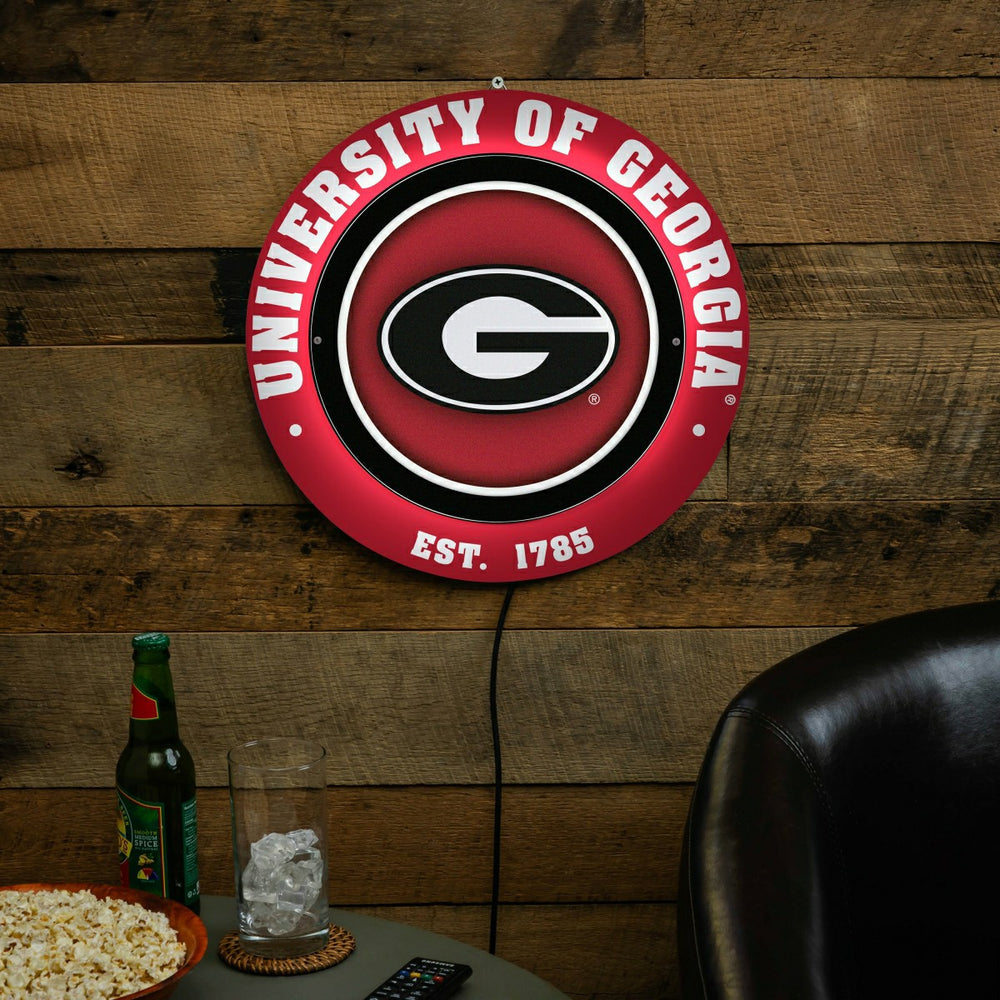 University of Georgia, Metal Lite, Round, Collegiate