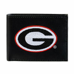 University of Georgia Black Bi-Fold Embroidered Wallet w/ RFID Blockin, Collegiate, Home