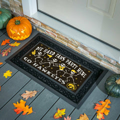 University of Iowa Flocked Coir Halloween Sassafras Switch Mat, 22"x10, Collegiate