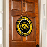 University of Iowa Round Door Décor with Hanging Rope, 18x18, Collegiate, Home