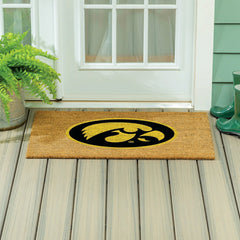 University of Iowa Large Full Color Coir Mat, 36"x24", Collegiate