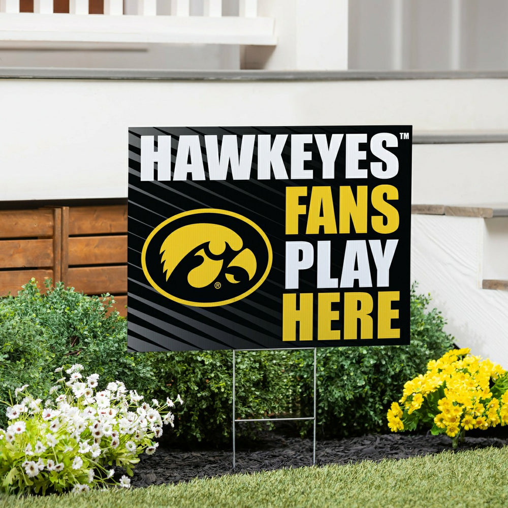 University of Iowa Coroplast Yard Sign "Fans Play Here", Collegiate, Home