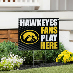 University of Iowa Coroplast Yard Sign "Fans Play Here", Collegiate, Home