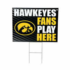University of Iowa Coroplast Yard Sign "Fans Play Here", Collegiate, Home