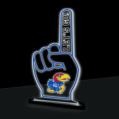 University of Kansas College Foam Finger Desklite LED Decor, Collegiate, Home