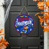 University of Kansas Halloween Round Door Décor with Hanging Rope, 18x, Collegiate, Home