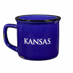 University of Kansas Ceramic Camp Cup with Enamel Finish, 14oz, Collegiate, Home
