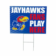 University of Kansas Coroplast Yard Sign "Fans Play Here", Collegiate, Home