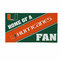 University of Miami, PVC Mat COLOR, Home of a Fan, Collegiate