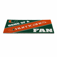 University of Miami, PVC Mat COLOR, Home of a Fan, Collegiate