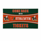 28" x 16" PVC Trapper Mat, Come Back with Tickets, University of Miami, Collegiate