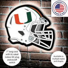 LED Wall Decor, Helmet, University of Miami, Collegiate, Home