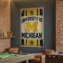 University Of Michigan, Canvas Wall Tapestry, Large, 54x36, Collegiate, Home