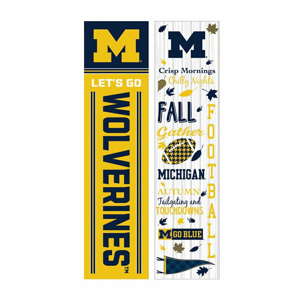 46" Double Sided Leaner, University Of Michigan, Fall Seasonal, Collegiate, Home