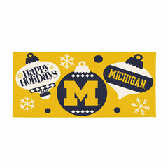 University Of Michigan Holiday Flocked Coir Sassafras Switch Mat, 22"x, Collegiate