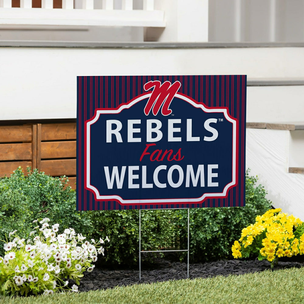 University of Mississippi Coroplast Yard Sign, "Fans Welcome", Collegiate, Home