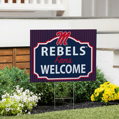 University of Mississippi Coroplast Yard Sign, "Fans Welcome", Collegiate, Home