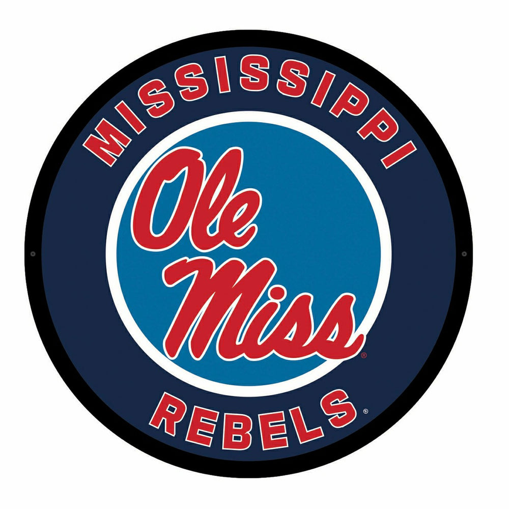 LED Wall Decor, Round, University of Mississippi, Collegiate, Home