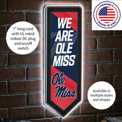 LED Wall Decor, Pennant, University of Mississippi, Collegiate, Home