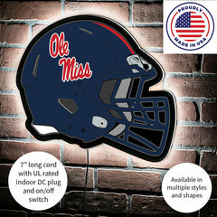 LED Wall Decor, Helmet, University of Mississippi, Collegiate, Home