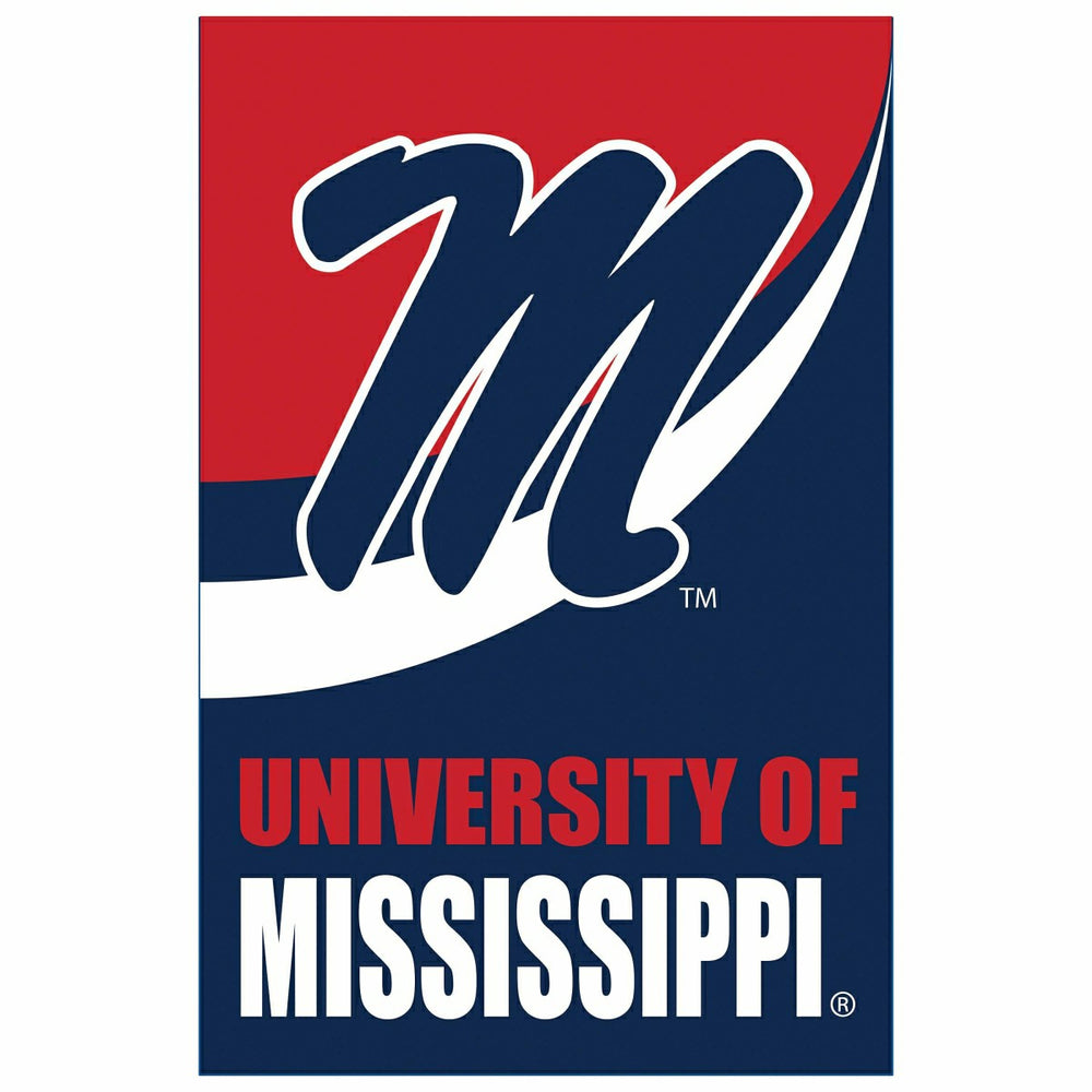 University of Mississippi Burlap Flag House Size, Collegiate, Home