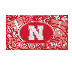 University of Nebraska Holiday PVC Mat, 28"x16", Collegiate