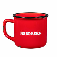 University of Nebraska Ceramic Camp Cup with Enamel Finish, 14oz, Collegiate, Home