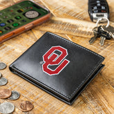 University of Oklahoma Black Bi-Fold Embroidered Wallet w/ RFID Blocking, Collegiate, Home