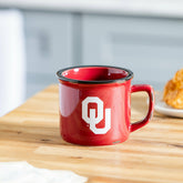 University of Oklahoma Ceramic Camp Cup with Enamel Finish, 14oz, Collegiate, Home