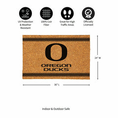 University of Oregon Large One Color Coir Mat, 36"x24", Collegiate