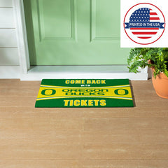 28" x 16" PVC Trapper Mat, Come Back with Tickets, University of Orego, Collegiate