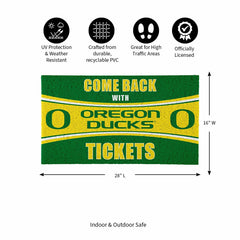 28" x 16" PVC Trapper Mat, Come Back with Tickets, University of Orego, Collegiate
